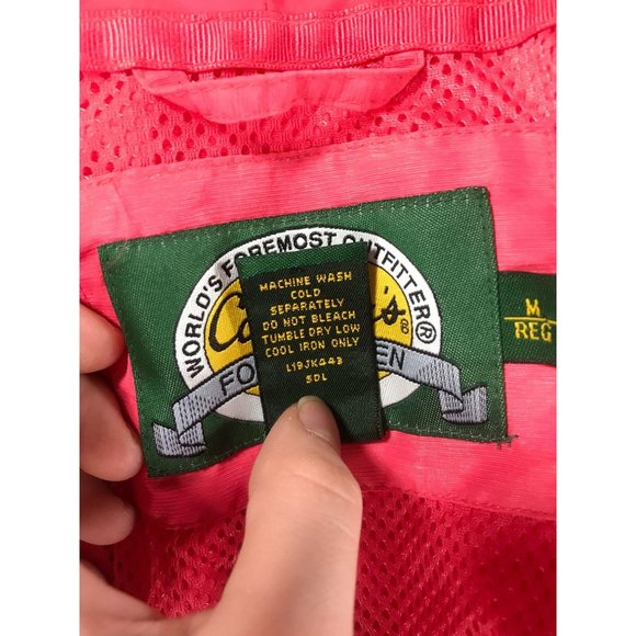 Cabela's Women's Size Medium Pink Half Zip Long Sleeve Nylon Jacket Lightweight - Picture 9 of 9